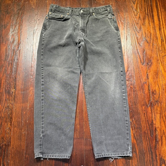 Vintage Levis 550 Jeans Mens 38x30 Black Relaxed Fit Tapered Leg Y2K Faded - Picture 1 of 12